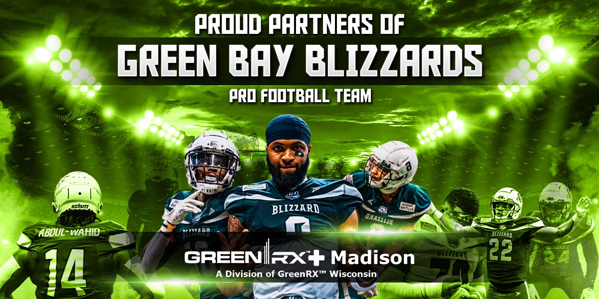 GreenRX™ Partners With Green Bay Blizzard Football