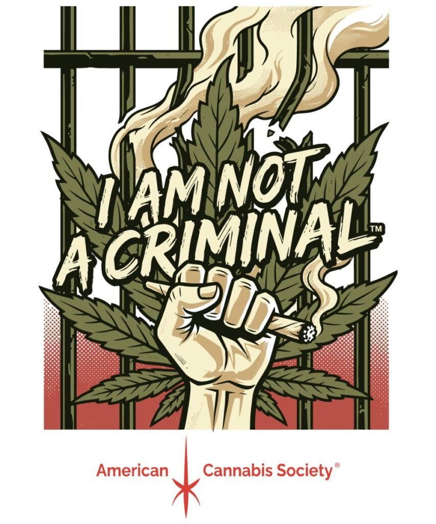 I Am Not A Criminal™ American Cannabis Society® fist design you can promote through the THCFACTOR™ affiliate program