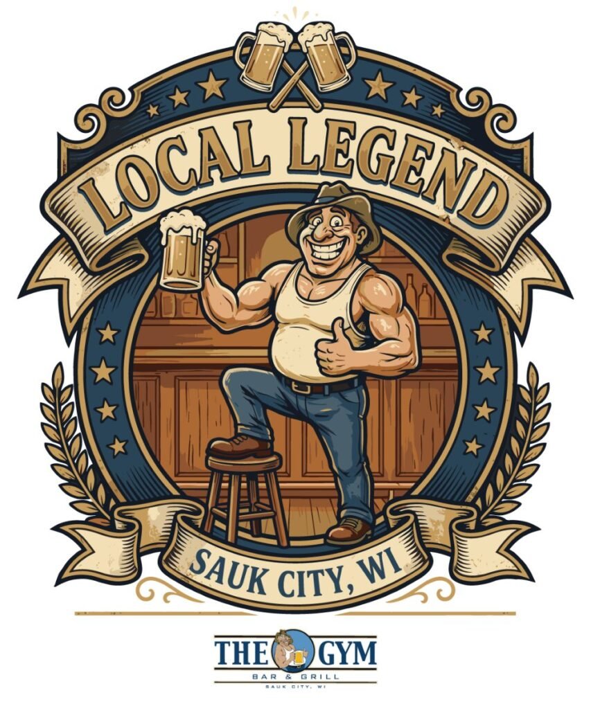 Local Legend Sauk City WI bar design, a hometown art style from the THCFACTOR™ affiliate program studio